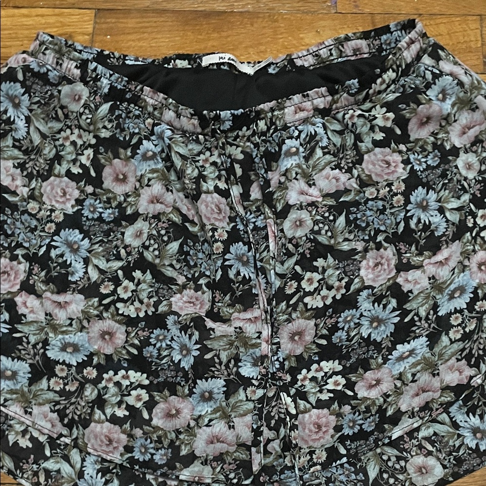 Miami Black Floral A-Line Skirt